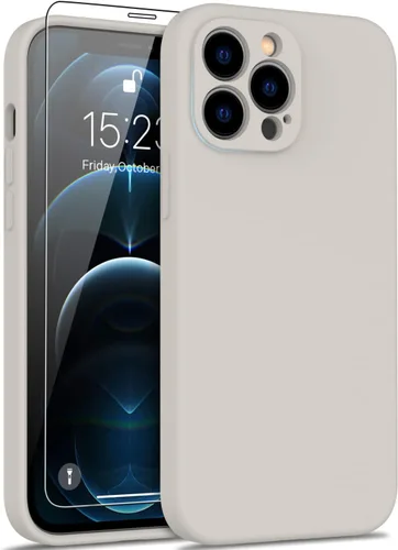 Miniatura 85 de DEENAKIN Funda de silicona compatible con iPhone 12 con protector de pantalla, mejora la protección de la cámara, funda protectora suave y flexible