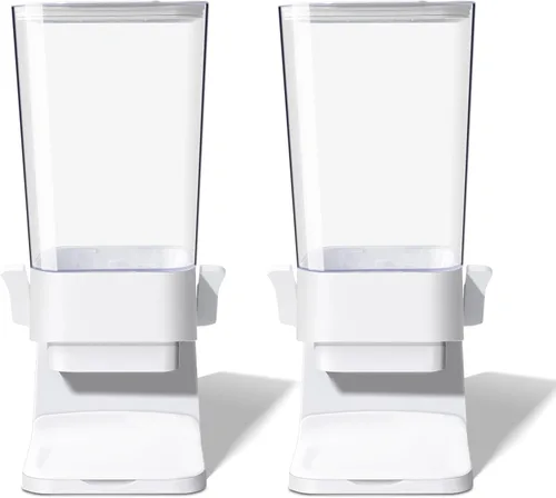 Miniatura 11 de Dispensador de cereales para encimera, 1 paquete, dispensador de alimentos secos, organizador de aperitivos, recipientes delgados de almacenamiento