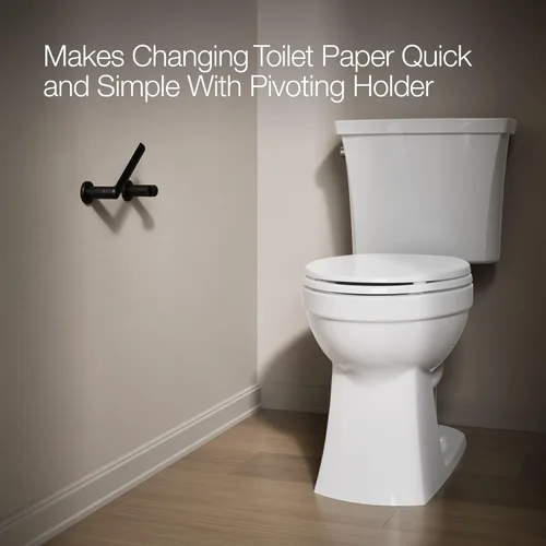 Miniatura 4 de Kohler K-24546-BL Kumin - Soporte para papel higiénico, color negro mate