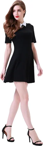 Miniatura 6 de Aphratti - Vestido casual de manga corta para mujer con cuello de Peter Pan