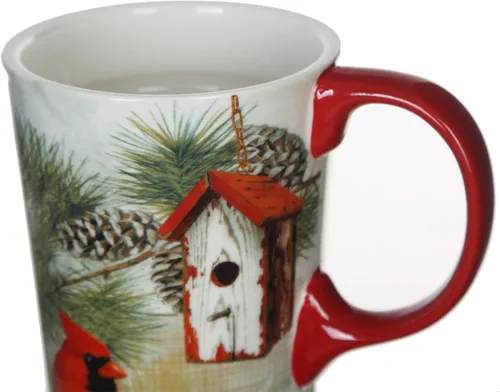 Miniatura 6 de Topadorn Taza de viaje de cerámica de Navidad, taza de café con leche con tapa y caja de regalo para vacaciones, 17 onzas