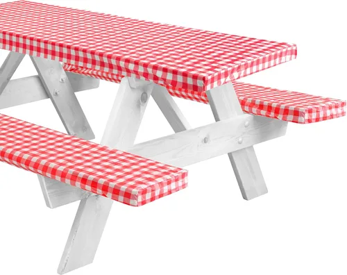 Miniatura 13 de LINPRO - Funda de mesa de picnic de 6 pies con fundas para bancos, fundas ajustadas de mesa de picnic de vinilo con elástico, elementos esenciales