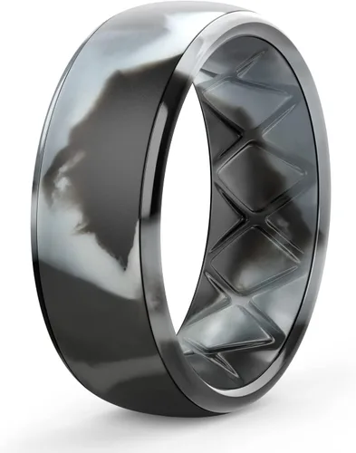Miniatura 95 de Egnaro Anillos de boda de silicona para hombre: 1/4/6/7 Multipack de anillos de boda de goma con arco interior Diseño ergonómico transpirable