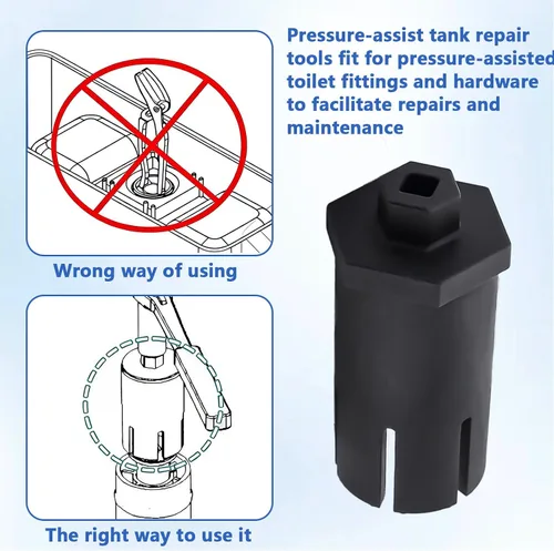 Miniatura 4 de ST100500 Llave de cartucho para Flushmate, extracción y ajuste de cartuchos - Compatible con 501A, 501B, 503 503H, 503UH, 504 Series, con 0.75 a 1.6