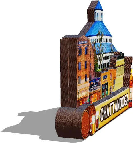 Miniatura 2 de Imán de madera de Chattanooga para nevera de Estados Unidos, imanes 3D, recuerdos coleccionables, decoraciones artesanales hechas a mano