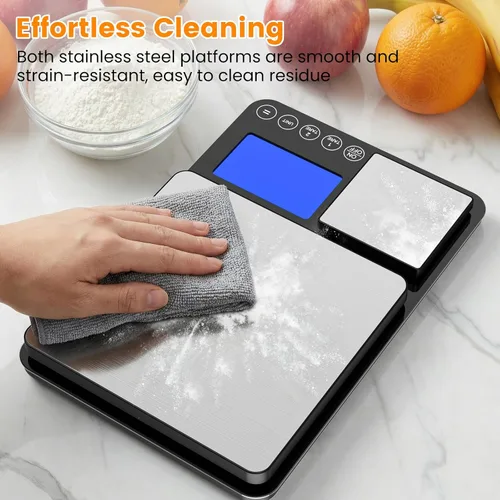 Miniatura 6 de KKZ 0.001oz/33lb Kitchen Scale, Dual Platform Food Scale Grams and Ounces for Weight Loss Baking Cooking Meal Prep Sourdough Bread, Stainless Steel