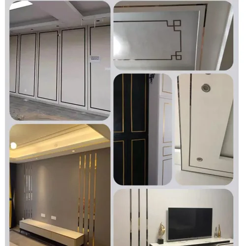 Miniatura 8 de Moldura Metálica Plateada Flexible de PVC Decorativa Cinta para Borde de Espejo Autoadhesiva Vibrante Brillante como Espejo Moldura Decorativa
