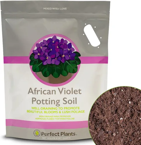 Miniatura 7 de Perfect Plants Sustrato para macetas de violeta africana de 2 cuartos Mezcla de plantas orgánicas perfectamente elaboradas para violetas