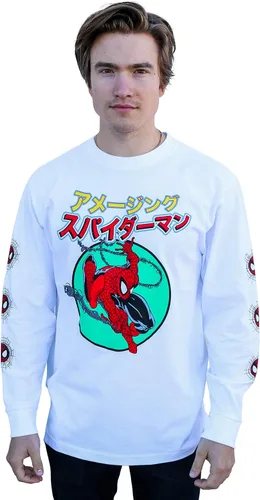 Miniatura 2 de Marvel Spider-Man - Camiseta de manga larga japonesa Kanji Comics para adultos unisex 100 algodón