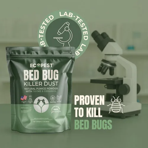Miniatura 3 de Polvo matador de chinches, 1 libra Polvo pómez natural con potentes aceites esenciales para el tratamiento de insectos de cama en interiores