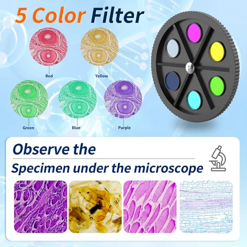 Miniatura 4 de Microscopio para Adultos y Niños, Microscopio Compuesto de Alta Potencia 40X-2000X para Estudiantes, Laboratorio Escolar y Educación en Casa, Blanco