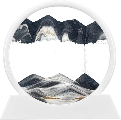 Miniatura 8 de rysnwsu Imagen artística de arena en movimiento redonda de vidrio 3D de mar profundo, paisaje de arena en movimiento, regalo de arena que fluye