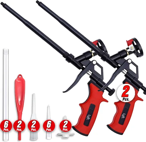 Luft - Pistola de espuma expandible profesional (2 pistolas aislantes + 18 extensores), aplicador aislante de poliuretano, pistola de espuma