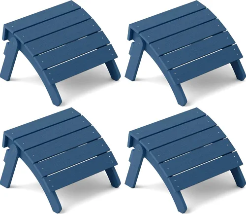 Miniatura 11 de YEFU Adirondack - Juego de 2 otomanas Adirondack, reposapiés de patio, reposapiés Adirondack plegable, resistente a la intemperie para silla Gris