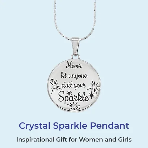 Miniatura 2 de SAGEFINDS Colgante de cristal brillante Regalo inspirador para mujeres y niñas Mensaje motivacional grabado Collar de acero inoxidable