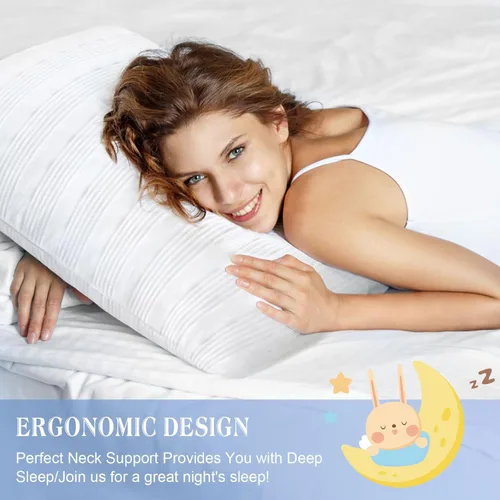 Miniatura 6 de Meoflaw Almohadas Refrescantes para Dormir Tamaño Estándar, Almohada de Cama de Espuma Viscoelástica Triturada con Funda de Almohada
