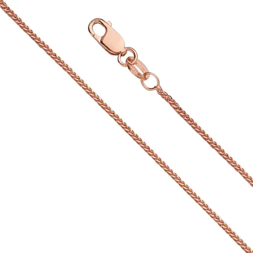 Miniatura 7 de The World Jewelry Center 14k REAL Gold Solid 1mm, 0.8mm Braided Square Wheat Chain Necklace with Lobster Claw Clasp