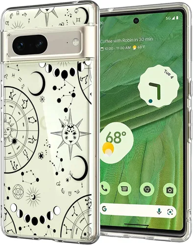 Miniatura 17 de Unov - Funda compatible con Pixel 7, diseño transparente de TPU suave, absorción de impactos, delgada, patrón labrado, cubierta protectora trasera