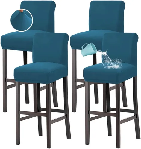 Miniatura 14 de H.VERSAILTEX Funda para taburete de bar 100% impermeable, elástica, funda para taburete de mostrador, funda para silla de pub, para comedor