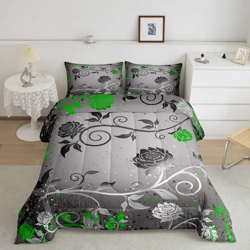 Miniatura 22 de Feelyou - Juego de edredón abstracto ombre, color azul y negro, juego de cama para adolescentes, para niños, mujeres y jóvenes, juego de edredón