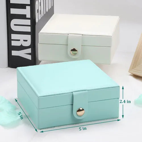 Miniatura 6 de Joyero de viaje de piel sintética, organizador pequeño, organizador de joyería, tamaño de viaje, artículos esenciales de viaje para lápiz labial