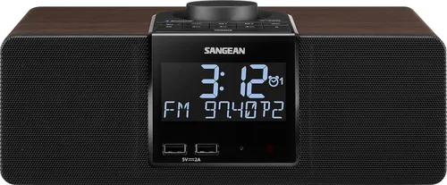 Miniatura 6 de Sangean RCR-20 Radio reloj AM/FM con Bluetooth, entrada auxiliar, carga de teléfono USB, sintonización digital, respaldo de batería, negro