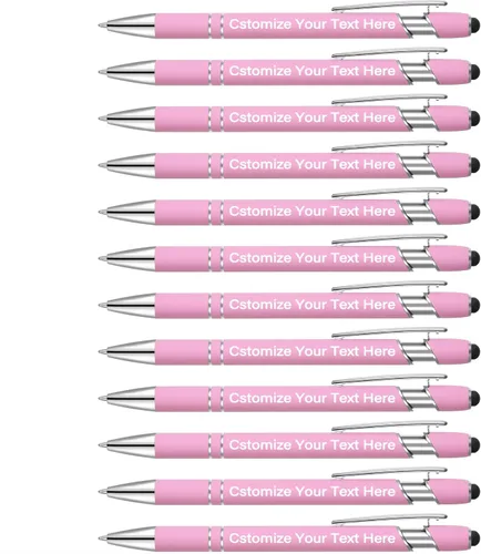 Miniatura 10 de Kingluu 24 unidades de bolígrafos personalizados con lápiz óptico, escritura suave, tinta negra, bolígrafos personalizados con su nombre, logotipo