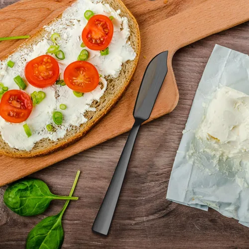Miniatura 5 de E-far Juego de 6 cuchillos esparcidores de mantequilla, cuchillos de postre de queso de acero inoxidable de 7 pulgadas para cocina, restaurante