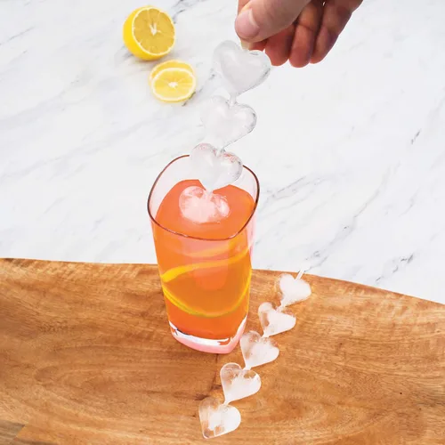 Miniatura 2 de Tovolo Heart Swizzle - Molde de hielo para agitador, tamaño Highball, silicona flexible, apto para lavavajillas