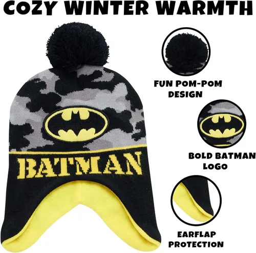 Miniatura 25 de DC Comics Conjunto de 2 pares de guantes o manoplas de invierno de Batman para niños (niños pequeños)
