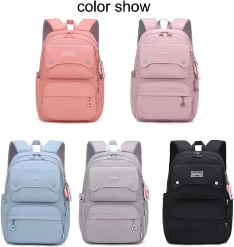 Miniatura 7 de JiaYou Mochila Casual para Adolescentes, Niñas, Mochila para la Escuela Secundaria, Mochila Diaria, para Mujeres, Bolsa de Viaje para Portátil, 1#