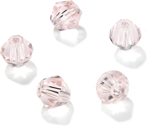 450 cuentas de cristal rosa con forma de bicono facetadas de 0.236 pulgadas (0.236 in), cuentas espaciadoras de cristal para pulseras, collares,