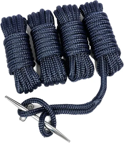 Miniatura 6 de Cabo de amarre de doble trenzado de grado marino de 1/2 pulgada x 15 pies con ojal de 12 pulgadas. Cabo de amarre de barco de alto rendimiento