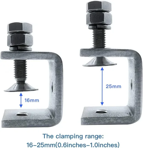 Miniatura 2 de Abrazaderas C de acero inoxidable Mini 0.630-1.181 in para montaje, juego de abrazaderas en U para carpintería resistente, herramientas