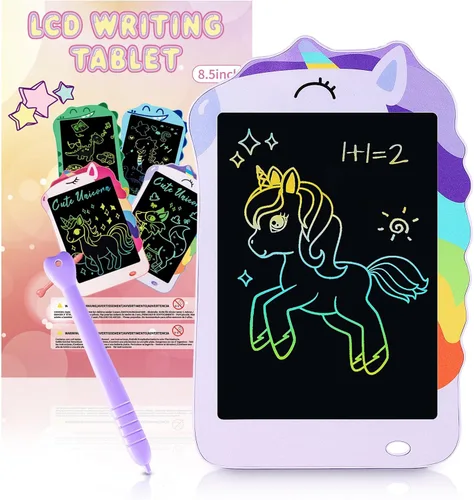 Miniatura 7 de Tableta de escritura LCD con juguetes de dinosaurio para niños, juguetes azules para niños pequeños con tablero de dibujo, juguete educativo