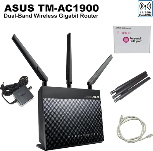 Miniatura 2 de T-Mobile (AC-1900) ASUS AC1900 router de Gibabit con doble banda, AiProtection con Trend Micro para seguridad de red completa