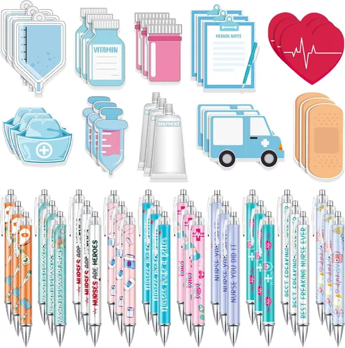 Miniatura 8 de Ctosree 20 unidades de mini notas adhesivas divertidas para enfermeras y bolígrafos de enfermería, artículos esenciales para estudiantes