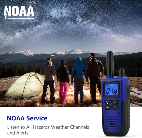 Miniatura 7 de Topsung Walkie Talkies para adultos de largo alcance recargable con auricular NOAA alerta meteorológica, radio multiusos de 2 vías, paquete de 5