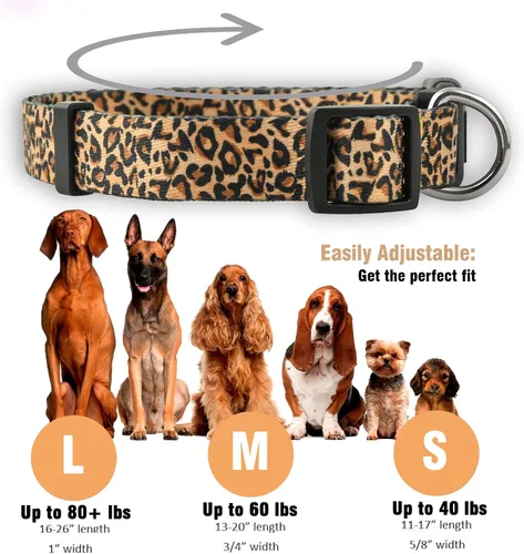 Miniatura 3 de Native Pup Collar de perro con estampado de leopardo para regalos femeninos, cachorro hembra, bonito patrón africano de diseñador (grande, leopardo)