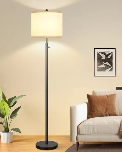 Miniatura 14 de 【Actualizado】Lámparas de pie doradas regulables para sala de estar, bombilla LED de 11 W incluida, lámpara de pie moderna con base de mármol, luz