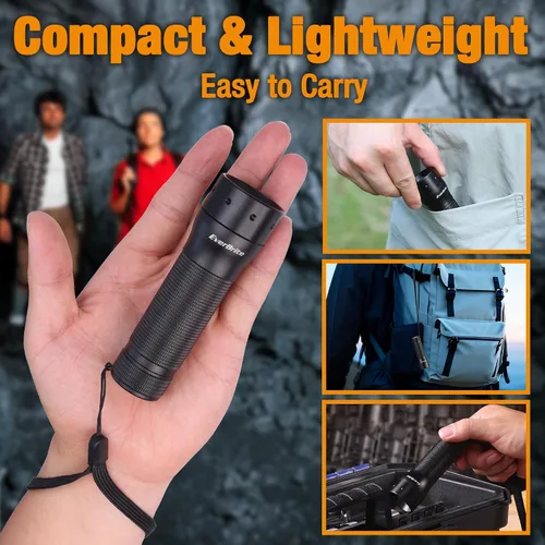 Miniatura 2 de EverBrite Mini Linterna, Luz LED con Zoom, 3 Modos, 3 Pilas AAA Incluidas, Linterna de Mano Pequeña para Camping, Emergencia, Hogar – Negro, Regalos