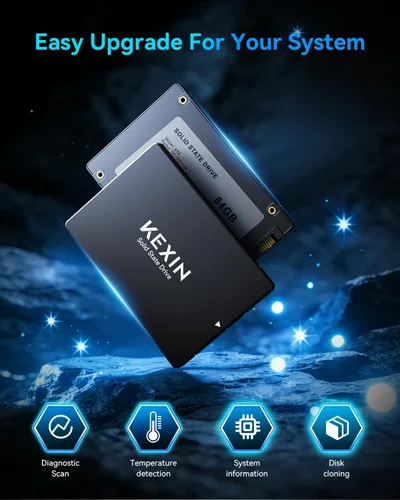 Miniatura 7 de KEXIN 64GB SATA III SSD interno 2.5" Unidad interna de estado sólido 64G hasta 280MB/s SATA 3.0 Unidad interna 3D NAND Flash SSD interno