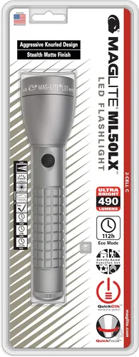 Maglite ML50LX - Linterna LED C de 2 celdas, haz ajustable, resistente al agua, múltiples modos de luz, largo tiempo de funcionamiento, agarre de