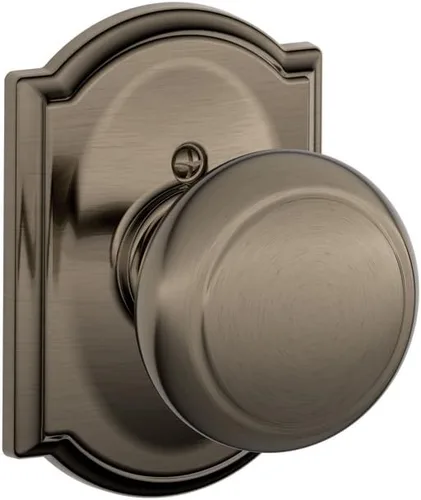 Miniatura 16 de Schlage F10 AND 716 ADD - Pomo Andover con moldura Addison, cerradura de paso para pasillos y armarios, bronce envejecido