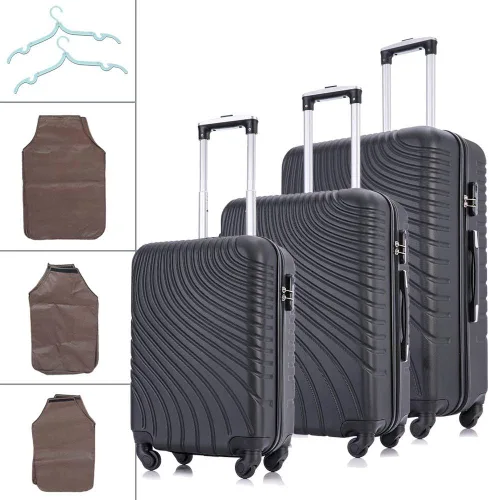 Miniatura 7 de Fridtrip - Maleta de viaje rígida, ligera, con ruedas giratorias, Negro, 3 PCS Suitcases