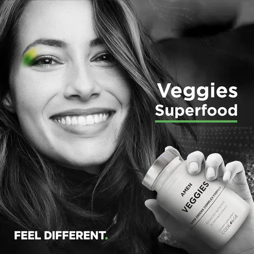 Miniatura 9 de Amen Veggies, Suplemento de vitaminas diarias de verduras, mezcla vegana de verduras y cápsulas multivitamínicas de verduras crudas integrales