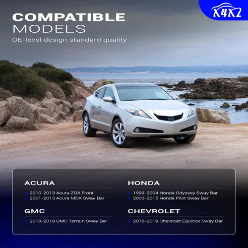 Miniatura 2 de K750124 Enlaces de barra estabilizadora delantera de aleación de zinc y níquel para Acura MDX 2001-2013/Acura ZDX 2010-2013/Honda Pilot