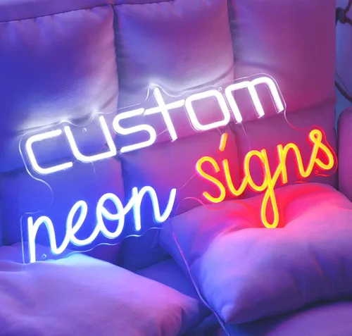 Letreros de neón para decoración de pared, luz LED personalizada con nombre para pared, habitación, decoración de cumpleaños, boda, fiesta feliz,