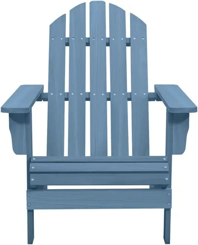 Miniatura 3 de Blue Adirondack Chair for Outdoor Relaxation, Solid Fir Wood, Ergonomic Design, Comfortable Patio Seating Natural
