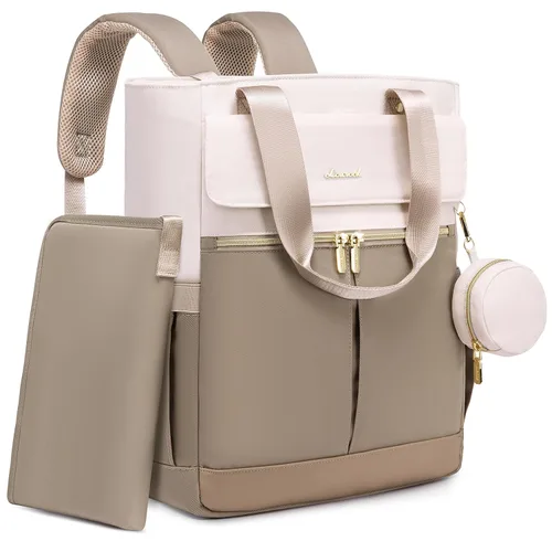 LOVEVOOK Mochila para Pañales, Bolsa de Pañales Tipo Tote con Bolsillos Aislados, Bolsa de Bebé para Niña y Niño con Cambiador, Bolsa de Bebé Grande